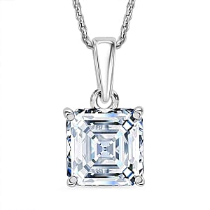 Moissanite 1.90 ctw Pendant Necklace (20 Inches) in Rhodium Over Sterling Silver