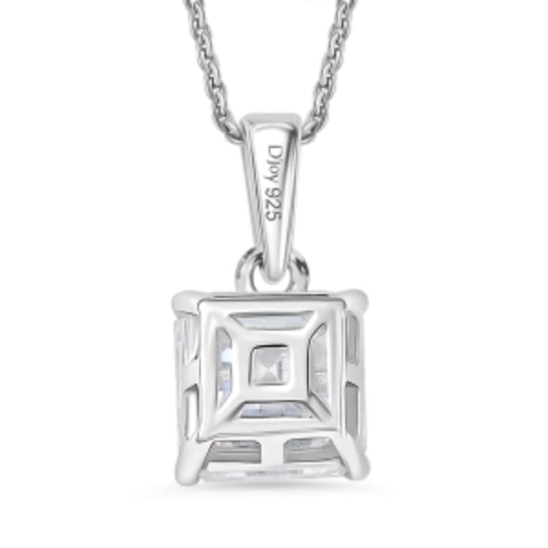 Moissanite 1.90 ctw Pendant Necklace (20 Inches) in Rhodium Over Sterling Silver