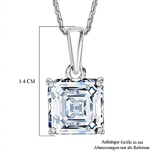 Moissanite 1.90 ctw Pendant Necklace (20 Inches) in Rhodium Over Sterling Silver