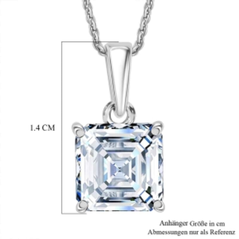 Moissanite 1.90 ctw Pendant Necklace (20 Inches) in Rhodium Over Sterling Silver