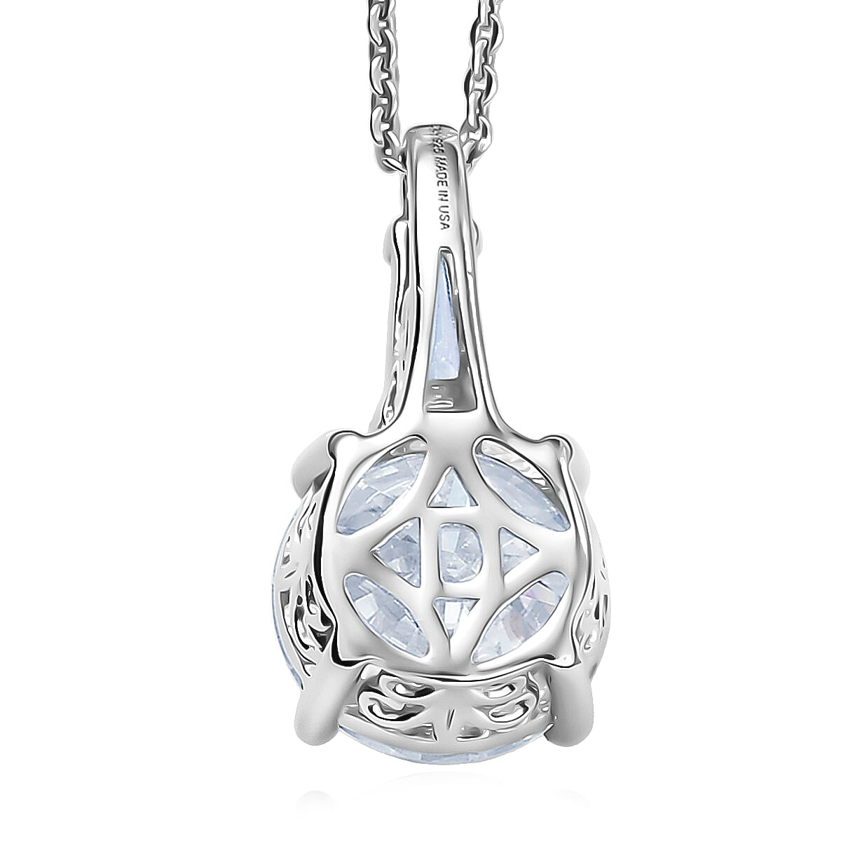 D'Joy Heart & Arrow Cut Moissanite 3.70 ctw Pendant Necklace in Rhodium Over Sterling Silver 20 Inches image number 4