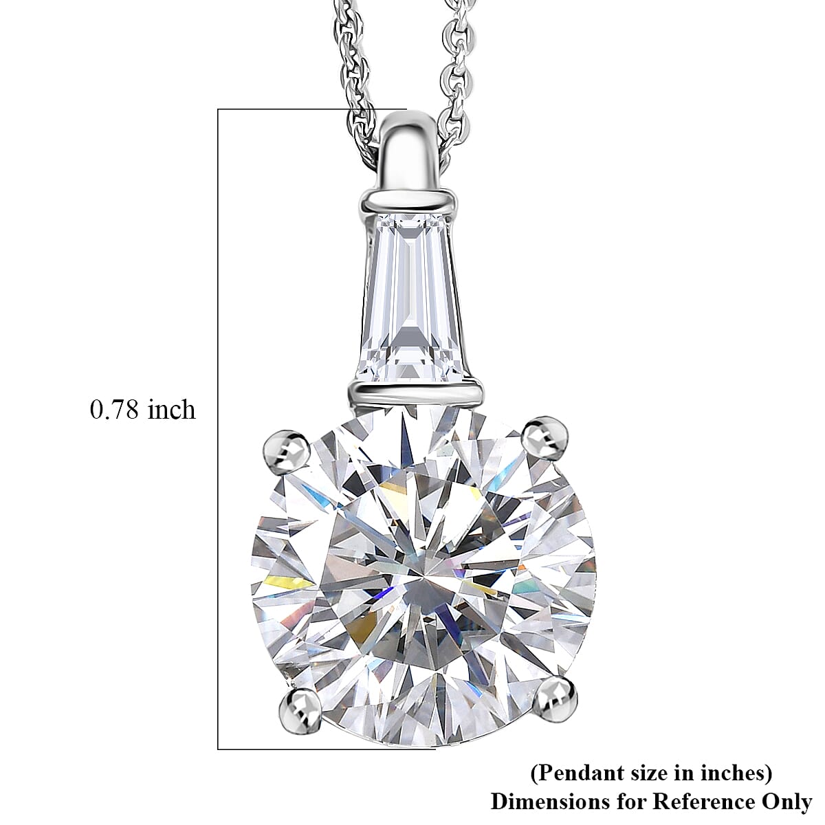 D'Joy Heart & Arrow Cut Moissanite 3.70 ctw Pendant Necklace in Rhodium Over Sterling Silver 20 Inches image number 5