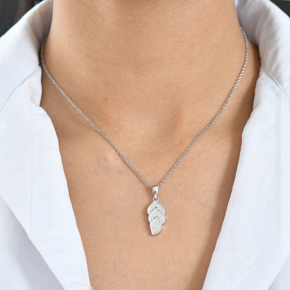 D'Joy Fancy Pendant in Platinum Over Sterling Silver with Stainless Steel Chain (20 Inches) image number 2