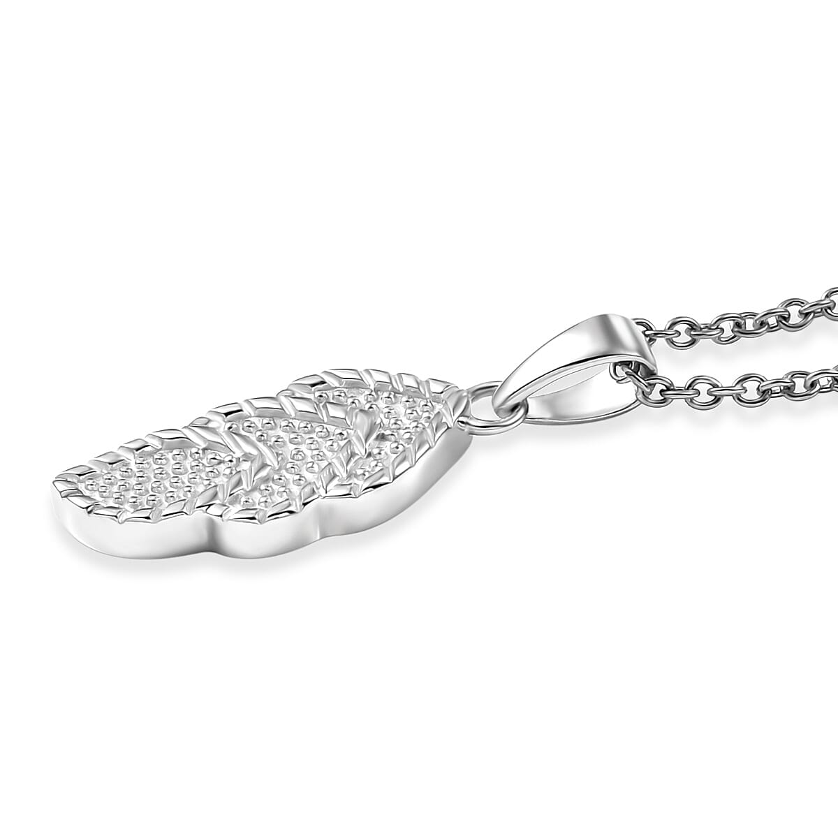 D'Joy Fancy Pendant in Platinum Over Sterling Silver with Stainless Steel Chain (20 Inches) image number 3