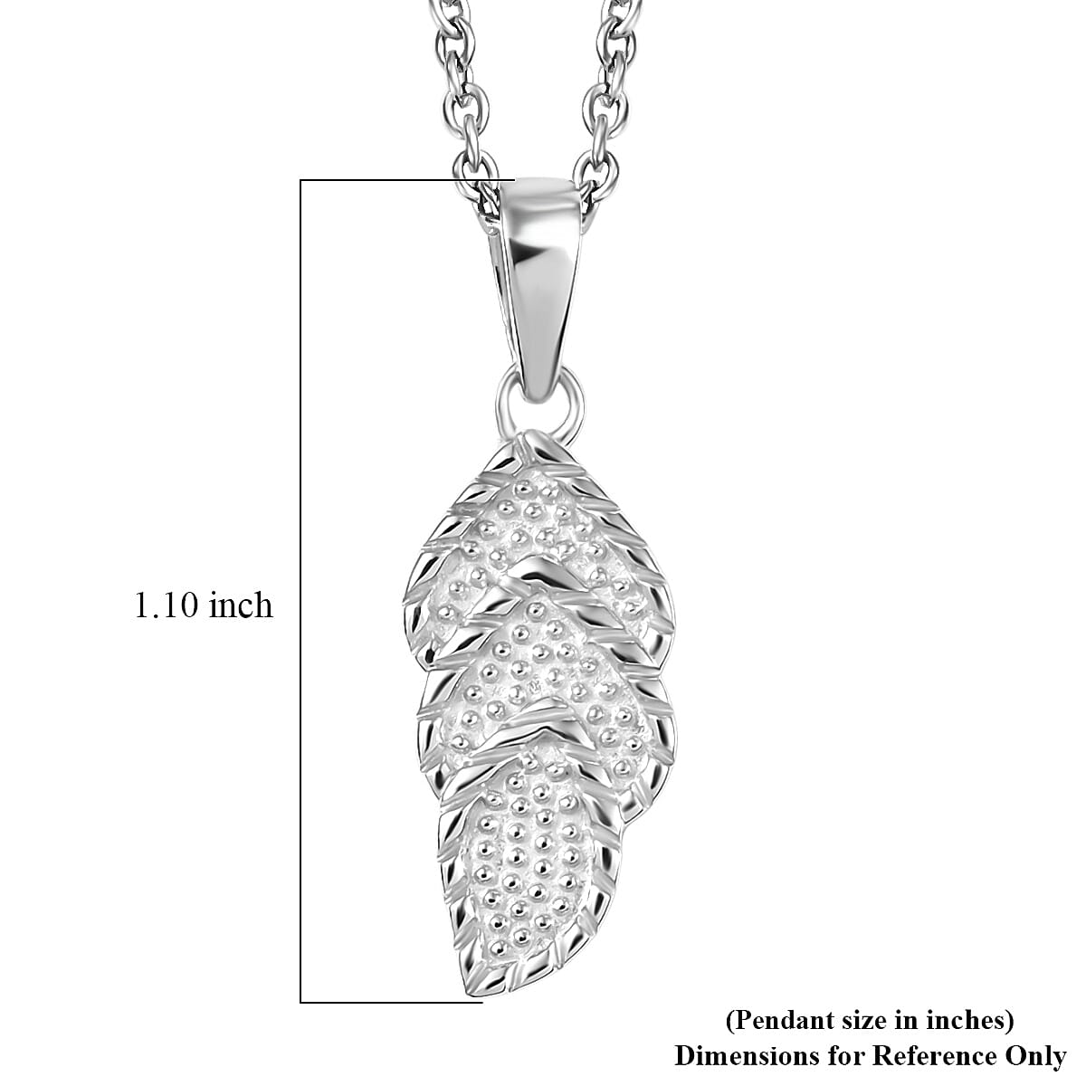 D'Joy Fancy Pendant in Platinum Over Sterling Silver with Stainless Steel Chain (20 Inches)