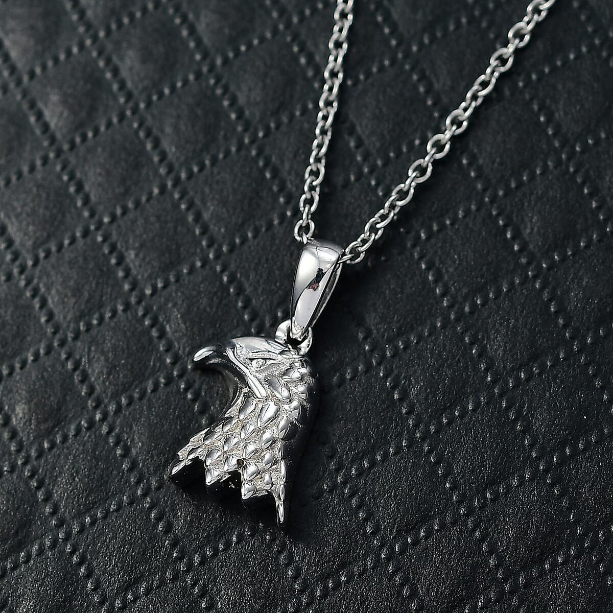 D'Joy Eagle Pendant in Platinum Over Sterling Silver with Stainless Steel Chain (20 Inches) image number 1