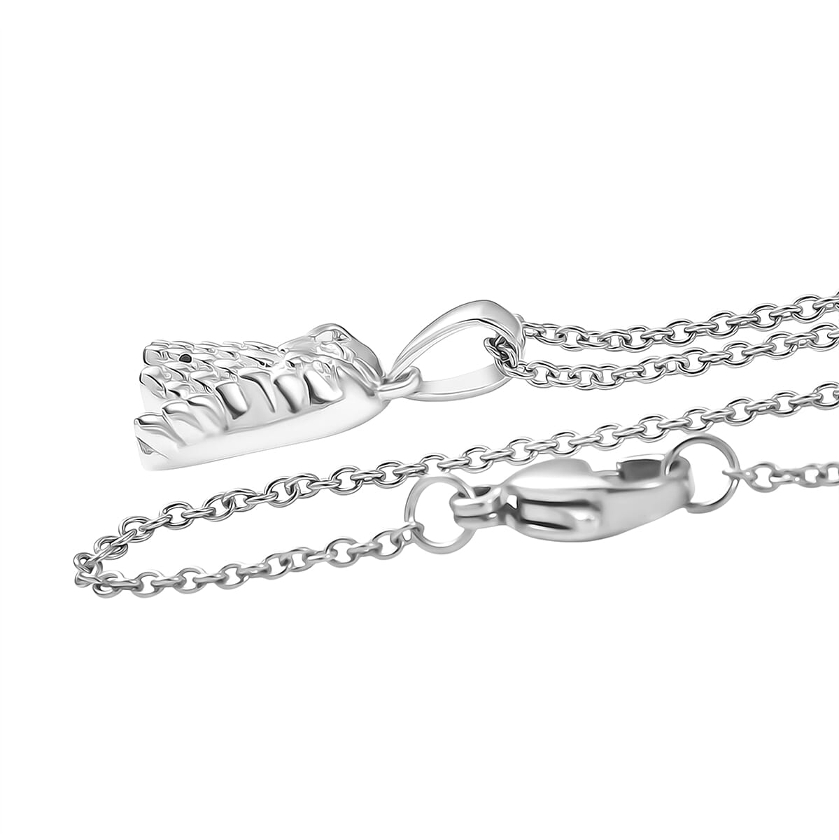 D'Joy Eagle Pendant in Platinum Over Sterling Silver with Stainless Steel Chain (20 Inches) image number 3