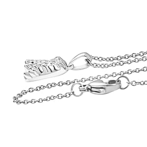 D'Joy Eagle Pendant in Platinum Over Sterling Silver with Stainless Steel Chain (20 Inches)