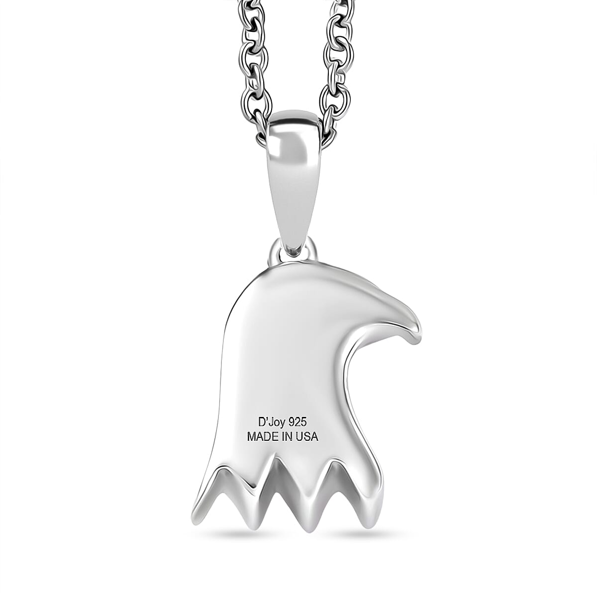 D'Joy Eagle Pendant in Platinum Over Sterling Silver with Stainless Steel Chain (20 Inches) image number 4