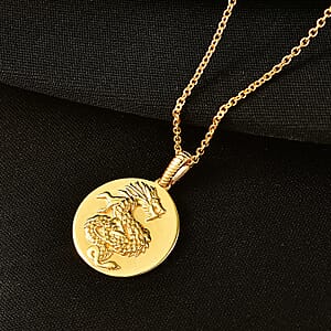 EverTrue Bronzella Collection Pendant in 18K Yellow Gold Plated Bronze with ION Plated Yellow Gold Stainless Steel Necklace 20 Inches