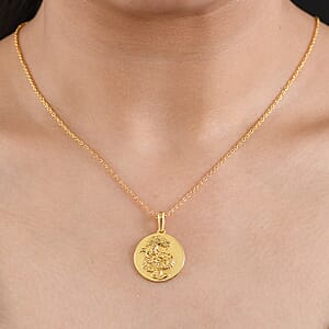 EverTrue Bronzella Collection Pendant in 18K Yellow Gold Plated Bronze with ION Plated Yellow Gold Stainless Steel Necklace 20 Inches