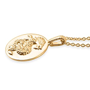 EverTrue Bronzella Collection Pendant in 18K Yellow Gold Plated Bronze with ION Plated Yellow Gold Stainless Steel Necklace 20 Inches