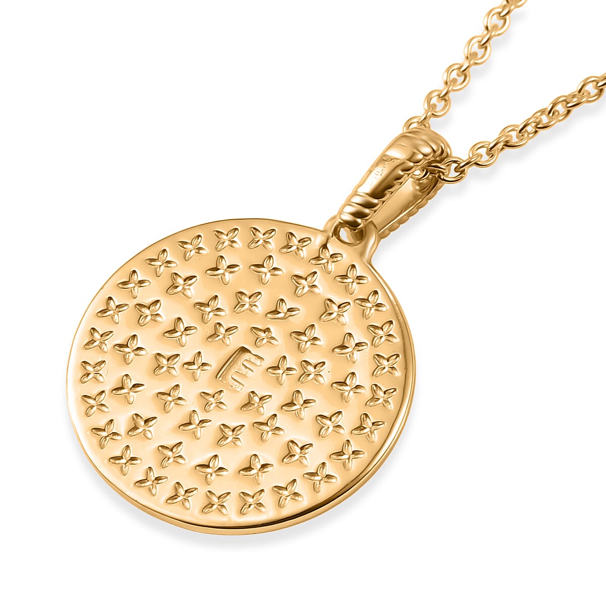 EverTrue Bronzella Collection Pendant in 18K Yellow Gold Plated Bronze with ION Plated Yellow Gold Stainless Steel Necklace 20 Inches image number 4