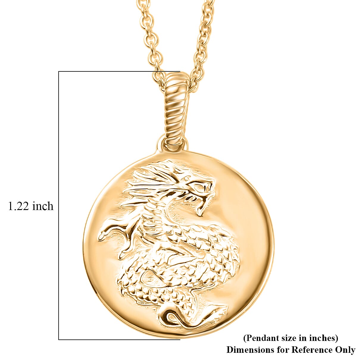 EverTrue Bronzella Collection Pendant in 18K Yellow Gold Plated Bronze with ION Plated Yellow Gold Stainless Steel Necklace 20 Inches image number 5