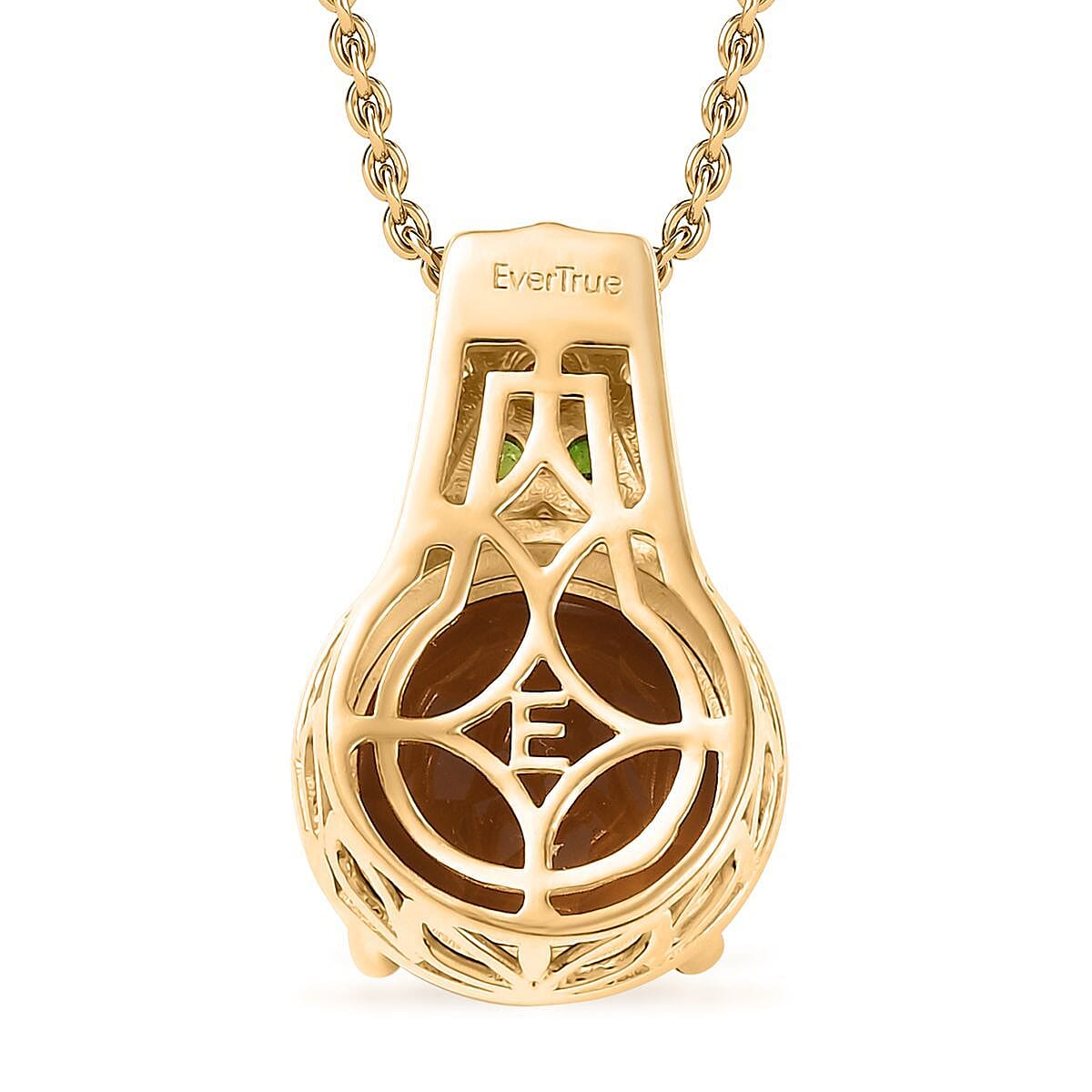 EverTrue Autumn Alexite, Multi Gemstone Pendant in 18K YG Plated with ION Plated YG Stainless Steel Necklace 6.40 ctw (20 Inches)