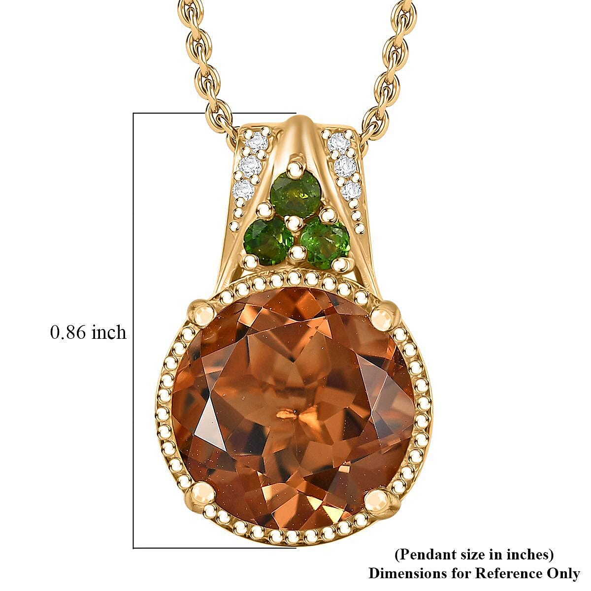 EverTrue Autumn Alexite and Multi Gemstone 6.40 ctw Pendant in 18K YG Plated with ION Plated YG Stainless Steel Necklace 20 Inches image number 6