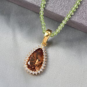  EverTrue Autumn Alexite and Multi Gemstone 35.60 ctw Pendant Necklace in 18K Yellow Gold Plated 20 Inhces