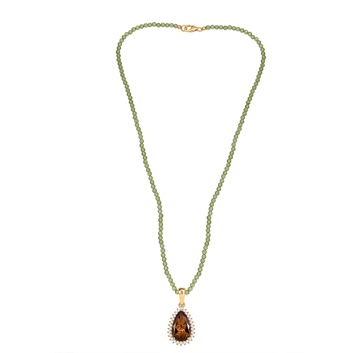 Doorbuster EverTrue Autumn Alexite and Multi Gemstone 40.85 ctw Pendant Necklace in 18K Yellow Gold Plated 20 Inhces image number 3