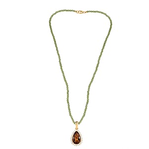  EverTrue Autumn Alexite and Multi Gemstone 35.60 ctw Pendant Necklace in 18K Yellow Gold Plated 20 Inhces