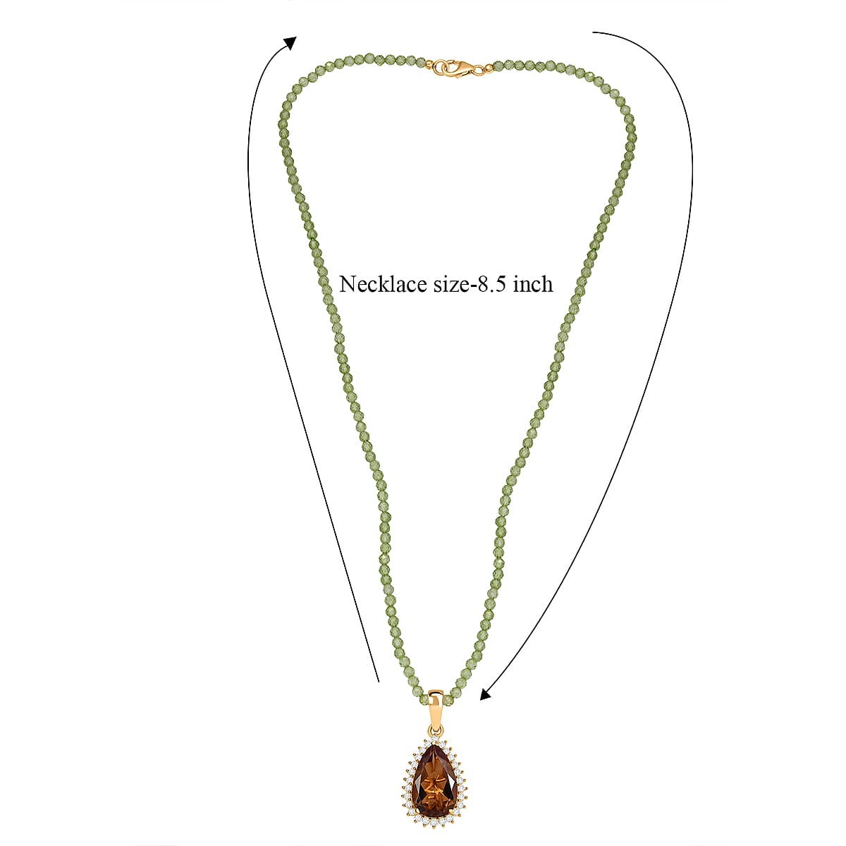 Doorbuster EverTrue Autumn Alexite and Multi Gemstone 40.85 ctw Pendant Necklace in 18K Yellow Gold Plated 20 Inhces image number 5