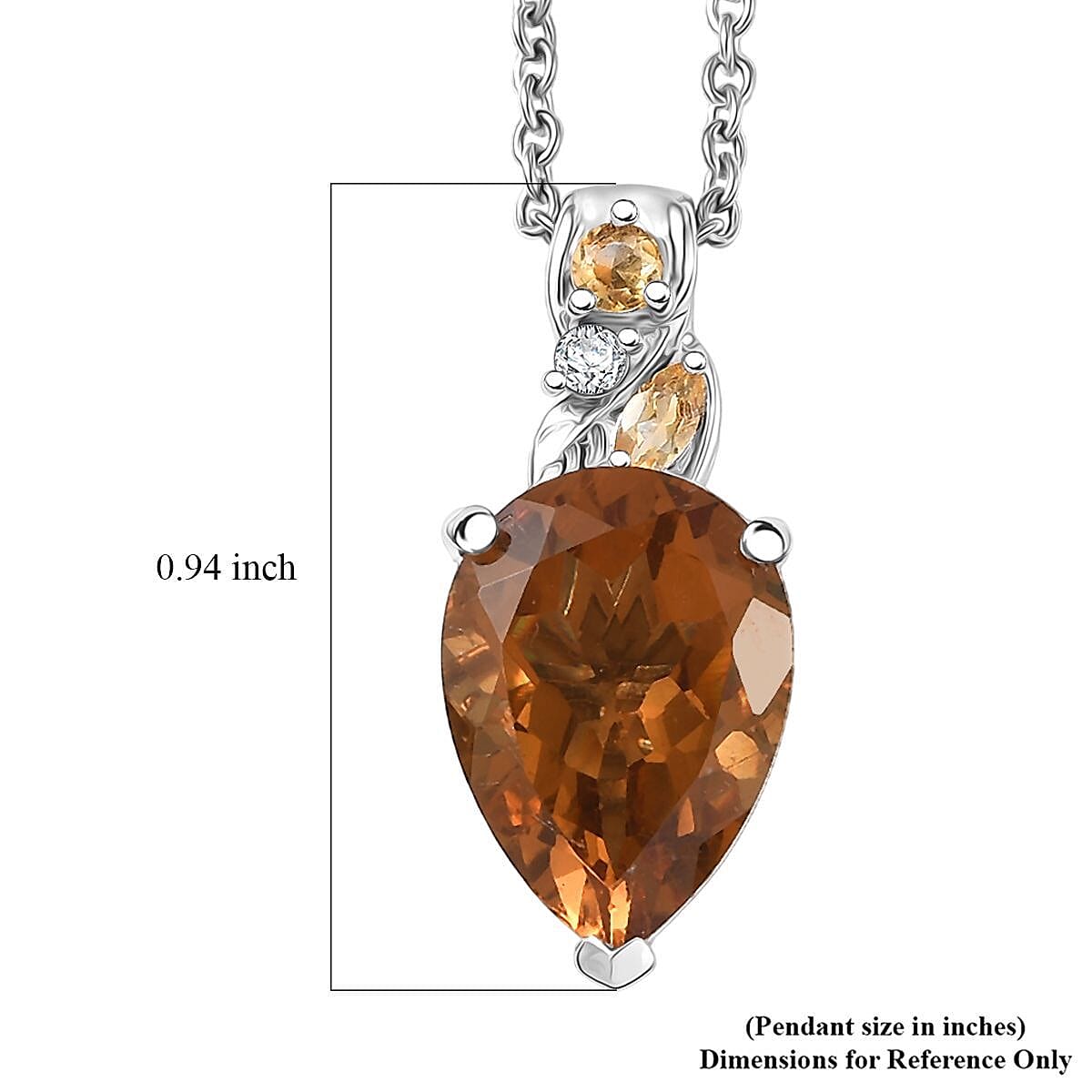 Doorbuster EverTrue Autumn Alexite, Multi Gemstone 5.35 ctw Pendant in Platinum Bond with Stainless Steel Necklace 20 Inches image number 5