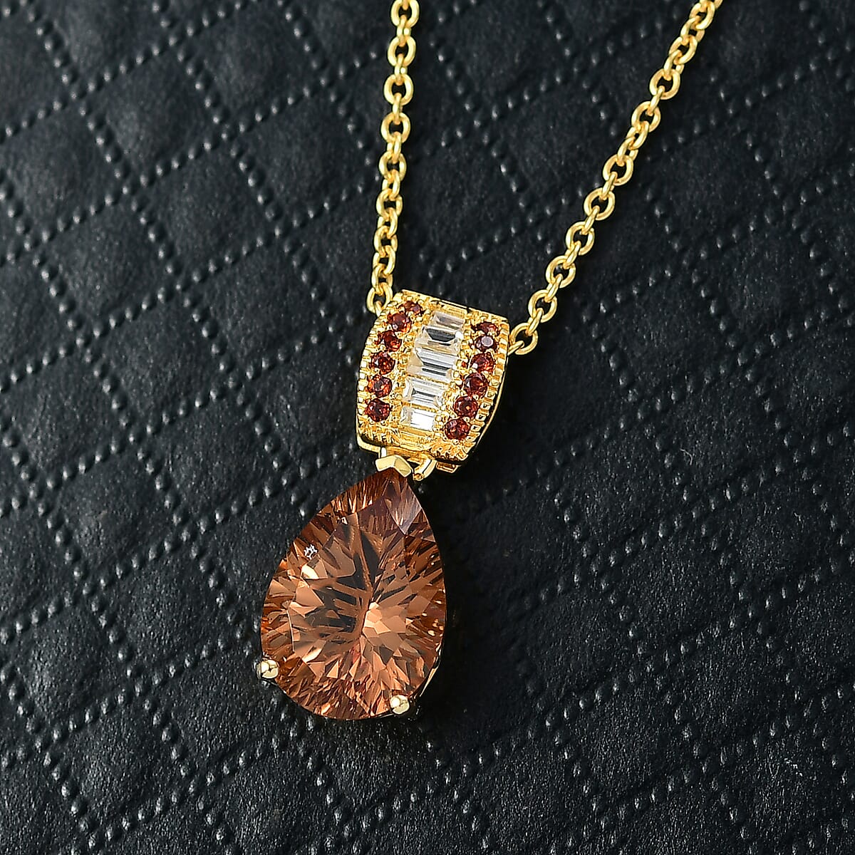 EverTrue Autumn Alexite and Multi Gemstone 5.50 ctw Pendant in 18K YG Plated with ION Plated YG Stainless Steel Necklace 20 Inches image number 1