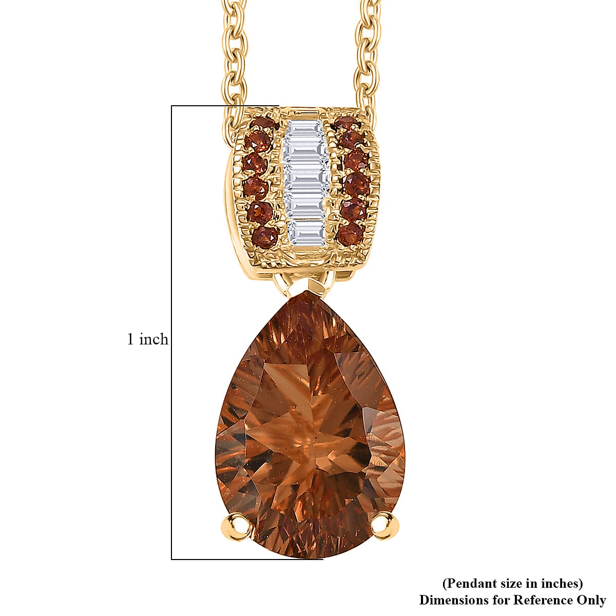 EverTrue Autumn Alexite and Multi Gemstone 5.50 ctw Pendant in 18K YG Plated with ION Plated YG Stainless Steel Necklace 20 Inches image number 6