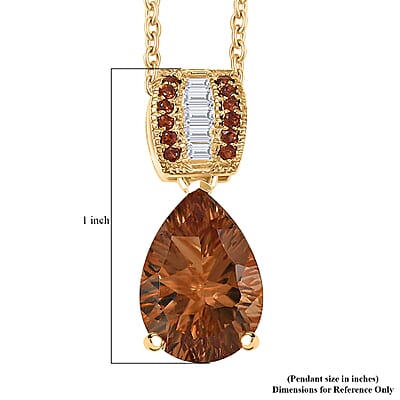 EverTrue Autumn Alexite and Multi Gemstone 5.50 ctw Pendant in 18K YG Plated with ION Plated YG Stainless Steel Necklace 20 Inches