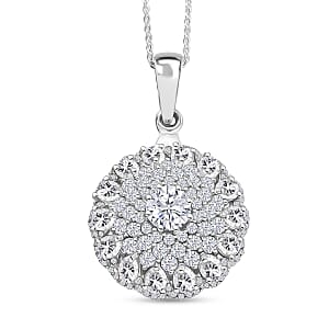 Doorbuster D'Joy Moissanite 4.40 ctw Ballerina Pendant Necklace in Rhodium Over Sterling Silver 20 Inches