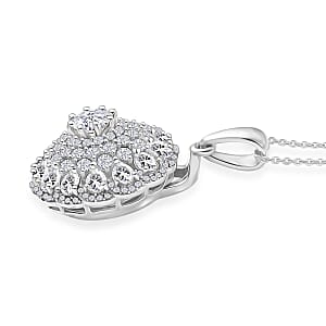 Doorbuster D'Joy Moissanite 4.40 ctw Ballerina Pendant Necklace in Rhodium Over Sterling Silver 20 Inches