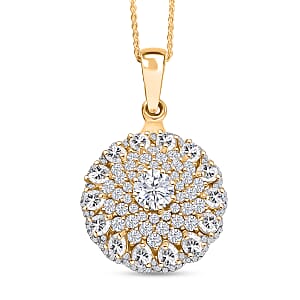Doorbuster D'Joy Moissanite 4.40 ctw Ballerina Pendant Necklace in 18K Vermeil Yellow Gold Over Sterling Silver 20 Inches