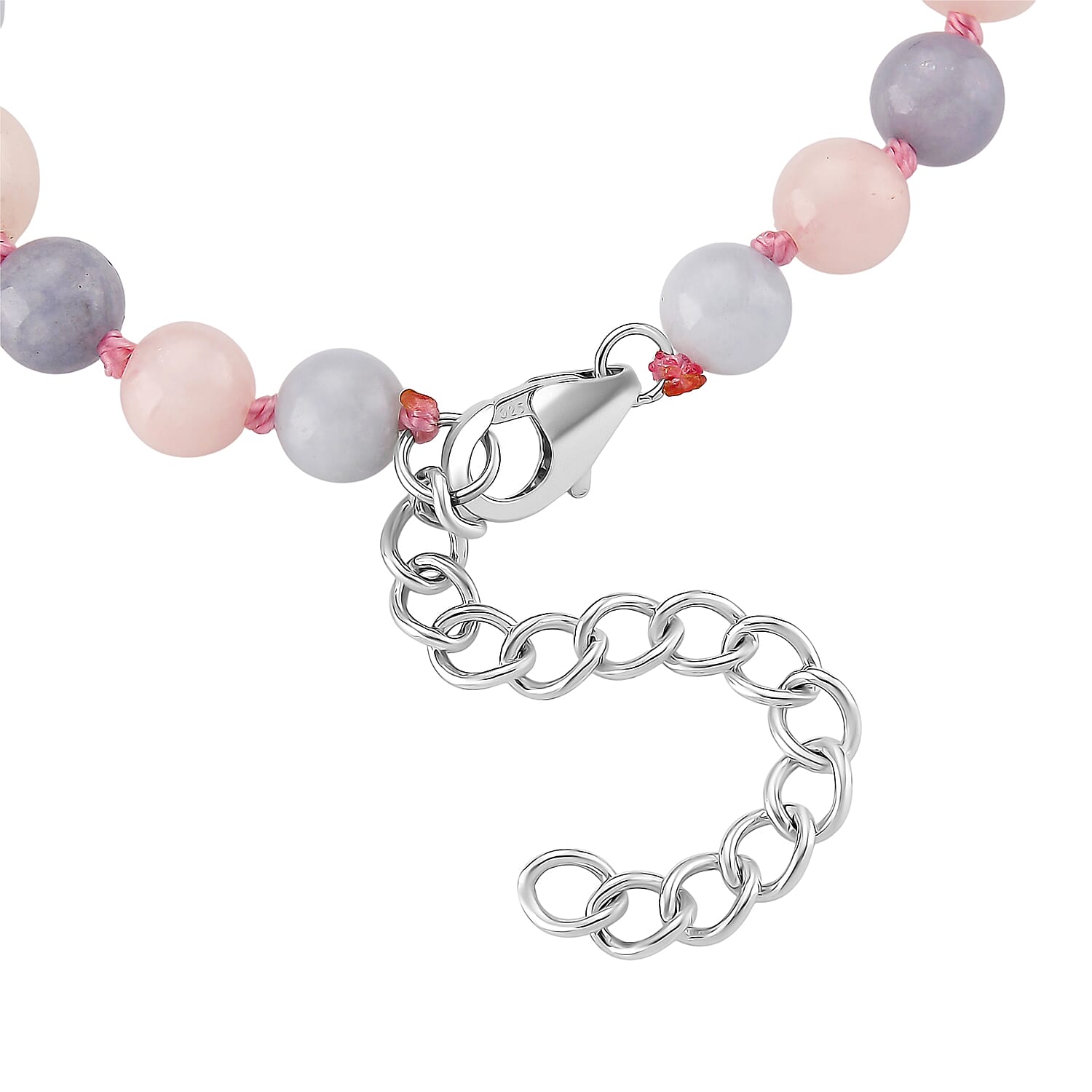 D'Joy Multi Color Mother of Pearl, Multi Beryl 78.00 ctw Bracelet (6.50-8.50In) and Earrings in Rhodium Over Sterling Silver