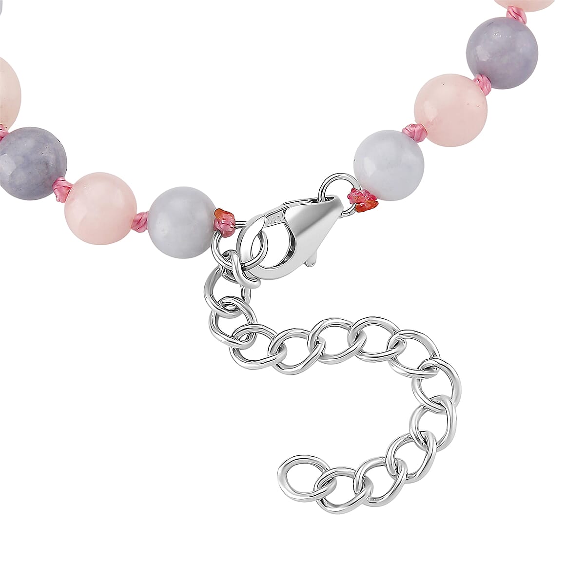 D'Joy Multi Color Mother of Pearl, Multi Beryl 48.00 ctw Bracelet (6.50-8.50In) and Earrings in Rhodium Over Sterling Silver image number 5