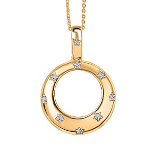 Luxuriant Lab Grown Diamond G-H SI 0.15 ctw Pendant Necklace in 14K Vermeil Yellow Gold Over Sterling Silver 20 Inches