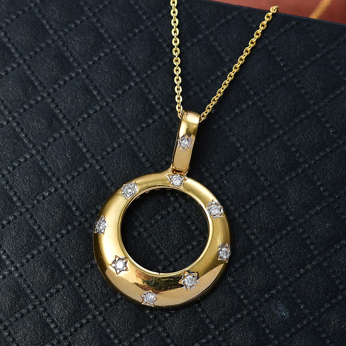 Luxuriant Lab Grown Diamond G-H SI 0.15 ctw Pendant Necklace in 14K Vermeil Yellow Gold Over Sterling Silver 20 Inches image number 1