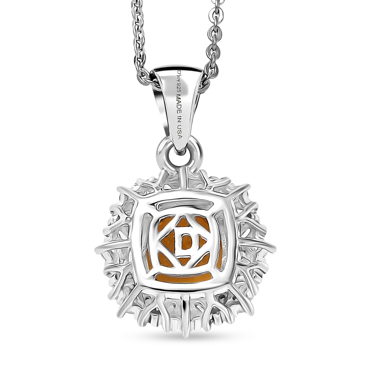 D'Joy Premium Marialite and Moissanite 1.75 ctw Pendant Necklace in Rhodium Over Sterling Silver 20 Inches image number 4
