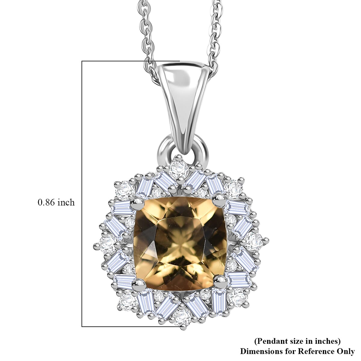 D'Joy Premium Marialite and Moissanite 1.75 ctw Pendant Necklace in Rhodium Over Sterling Silver 20 Inches image number 5