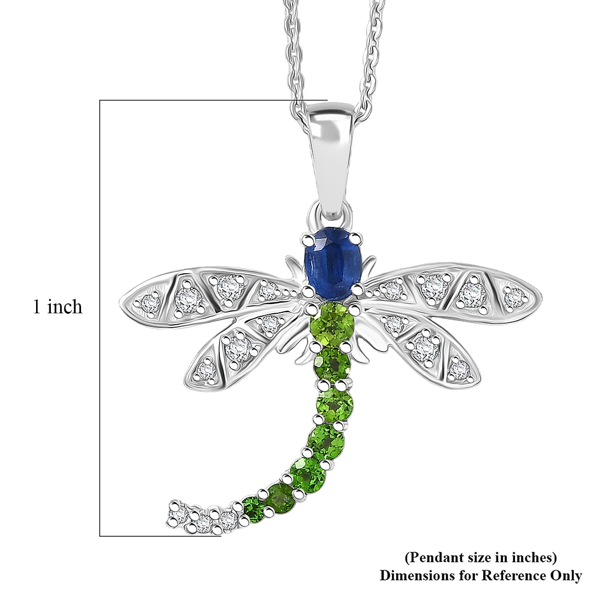 GP Trionfo Collection Kashmir Kyanite and Multi Gemstone 0.70 ctw Pendant Necklace in Rhodium Over Sterling Silver 20 Inches (Del. in 7-10 Days)  image number 7