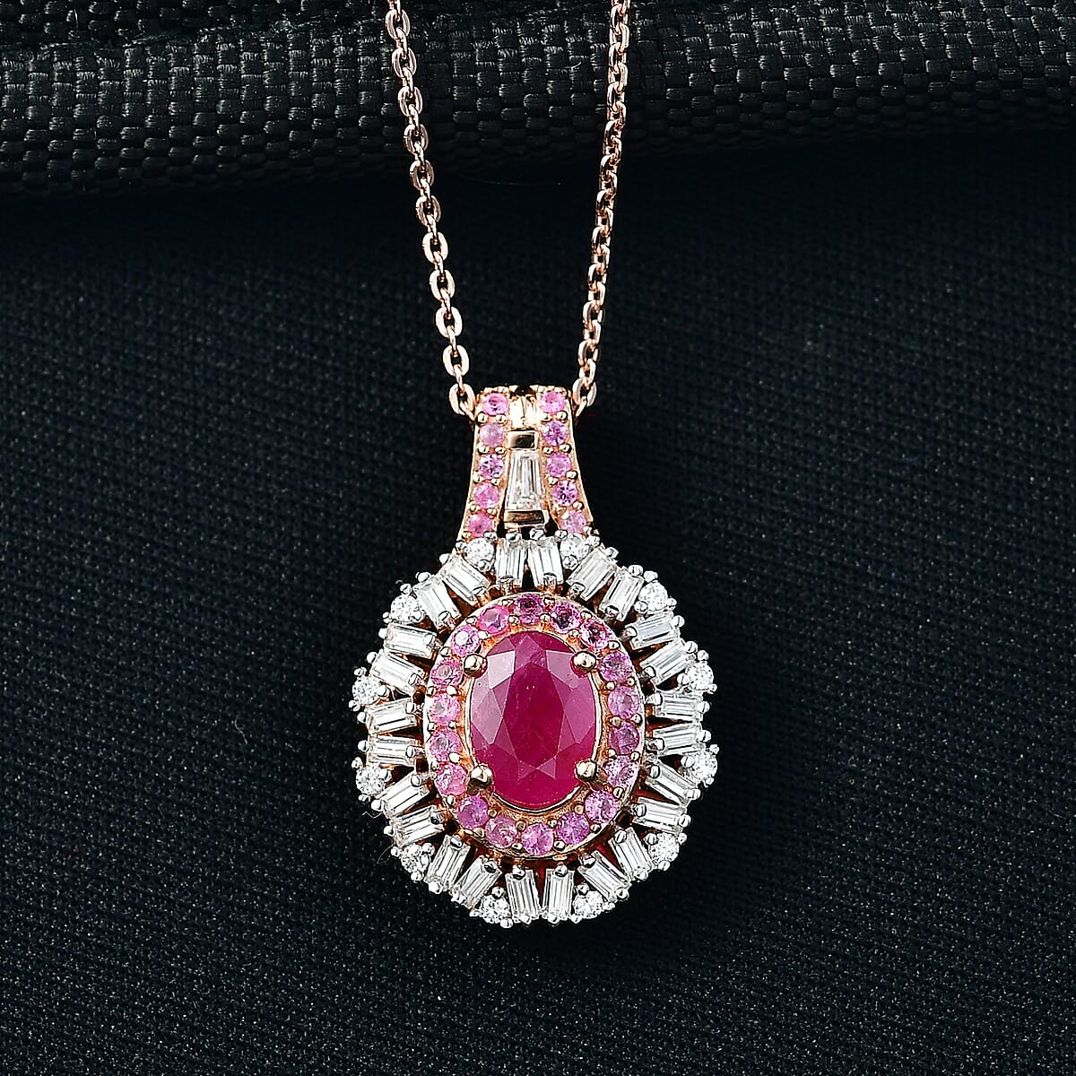  D'Joy Premium Tanzanite, Multi Gemstone Sunburst Pendant Necklace (20 Inches) in Rhodium Over Sterling Silver 1.80 ctw image number 1