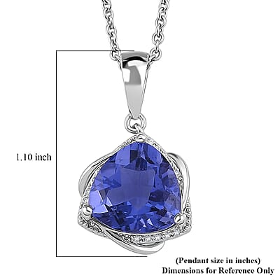 EverTrue Color Change Fluorite (IR) and Moissanite 7.60 ctw Pendant in Platinum Bond with Stainless Steel Necklace (20 Inches)