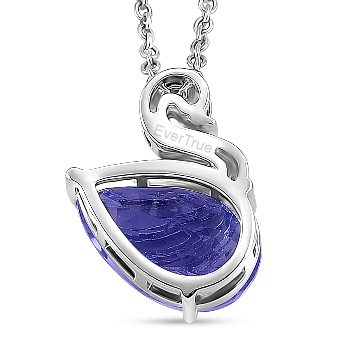 EverTrue Color Change Fluorite (IR) and Multi Gemstone 7.10 ctw Pendant in Platinum Bond with Stainless Steel Necklace (20 Inches) image number 4