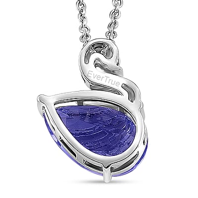 EverTrue Color Change Fluorite (IR) and Multi Gemstone 7.10 ctw Pendant in Platinum Bond with Stainless Steel Necklace (20 Inches)