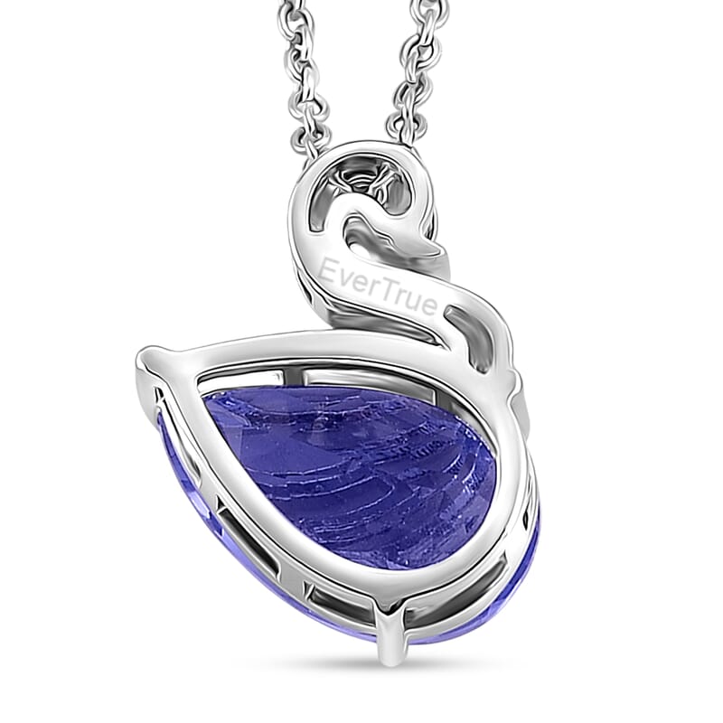 EverTrue Color Change Fluorite (IR) and Multi Gemstone 7.10 ctw Pendant in Platinum Bond with Stainless Steel Necklace (20 Inches)