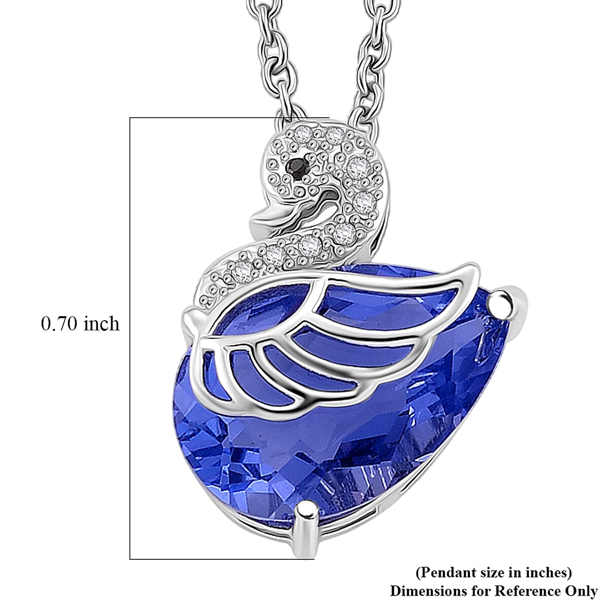 EverTrue Color Change Fluorite (IR) and Multi Gemstone 7.10 ctw Pendant in Platinum Bond with Stainless Steel Necklace (20 Inches) image number 6