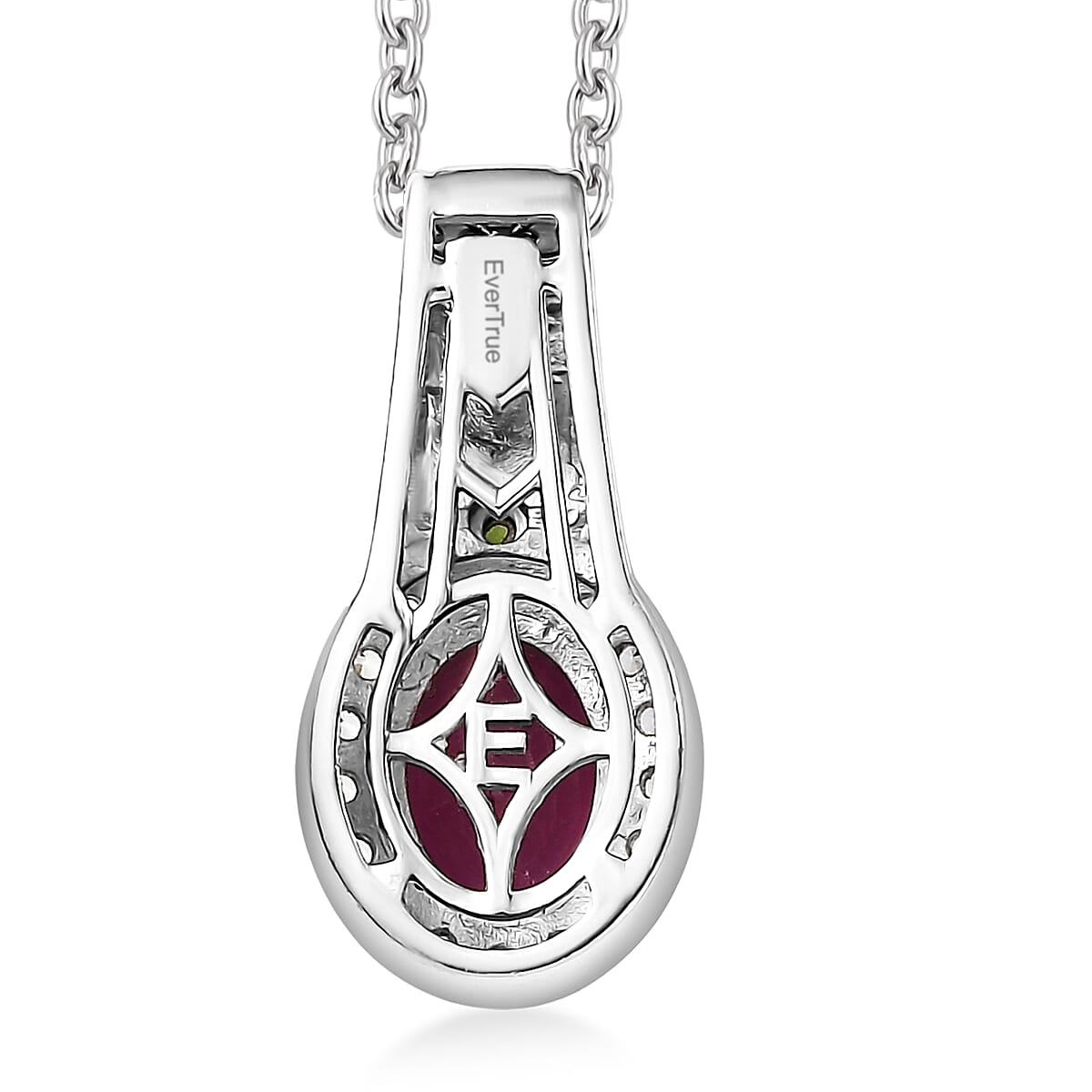 EverTrue Niassa Ruby and Multi Gemsotne 1.70 ctw Pendant in 18K YG Plated and Platinum Bond with Stainless Steel Necklace 20 Inches image number 4