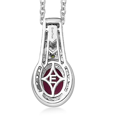 EverTrue Niassa Ruby and Multi Gemsotne 1.70 ctw Pendant in 18K YG Plated and Platinum Bond with Stainless Steel Necklace 20 Inches