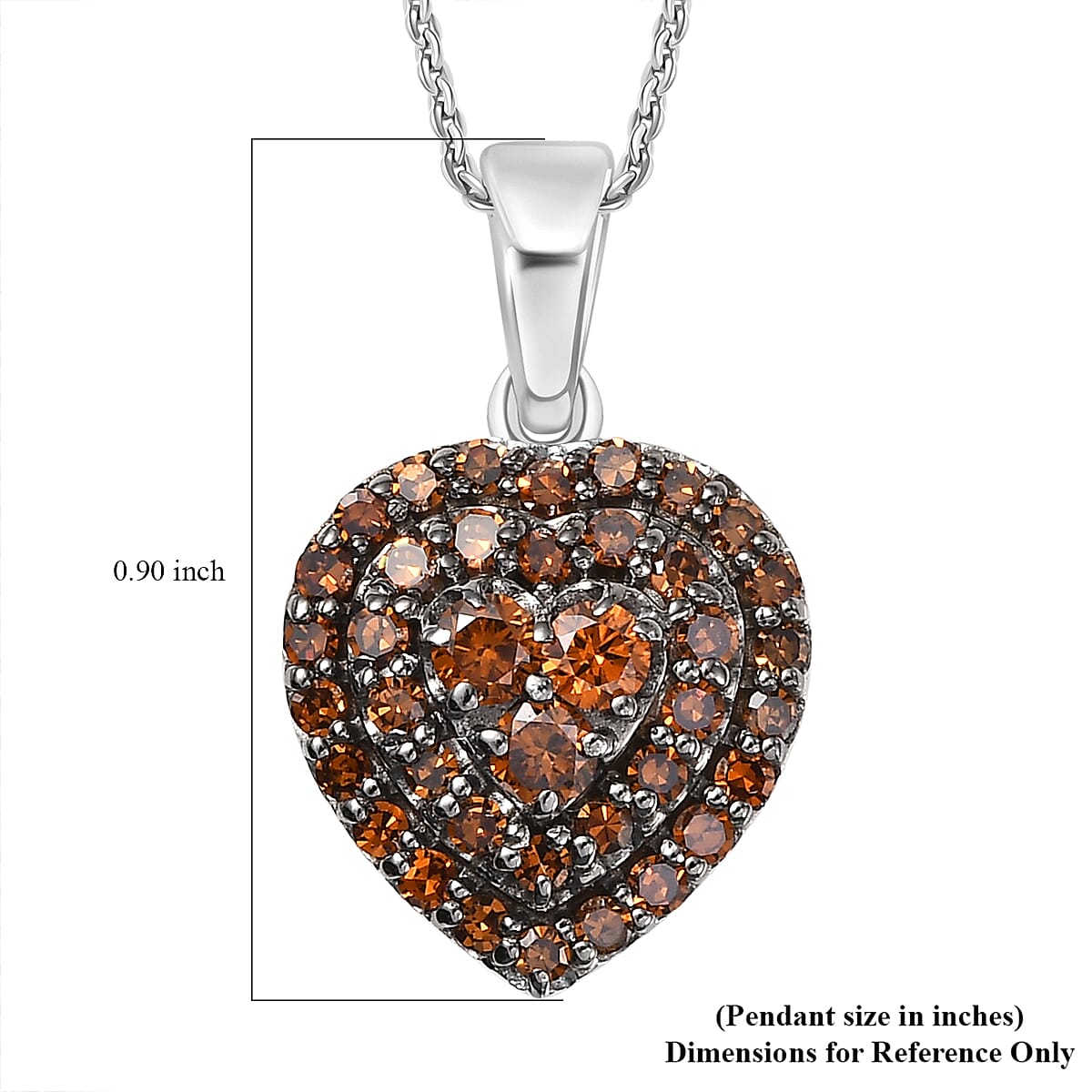 Luxuriant Lab Grown Red Diamond (IR) 1.00 ctw Heart Scarlet Promise Pendant Necklace 20 Inches in Rhodium Over Sterling Silver image number 6
