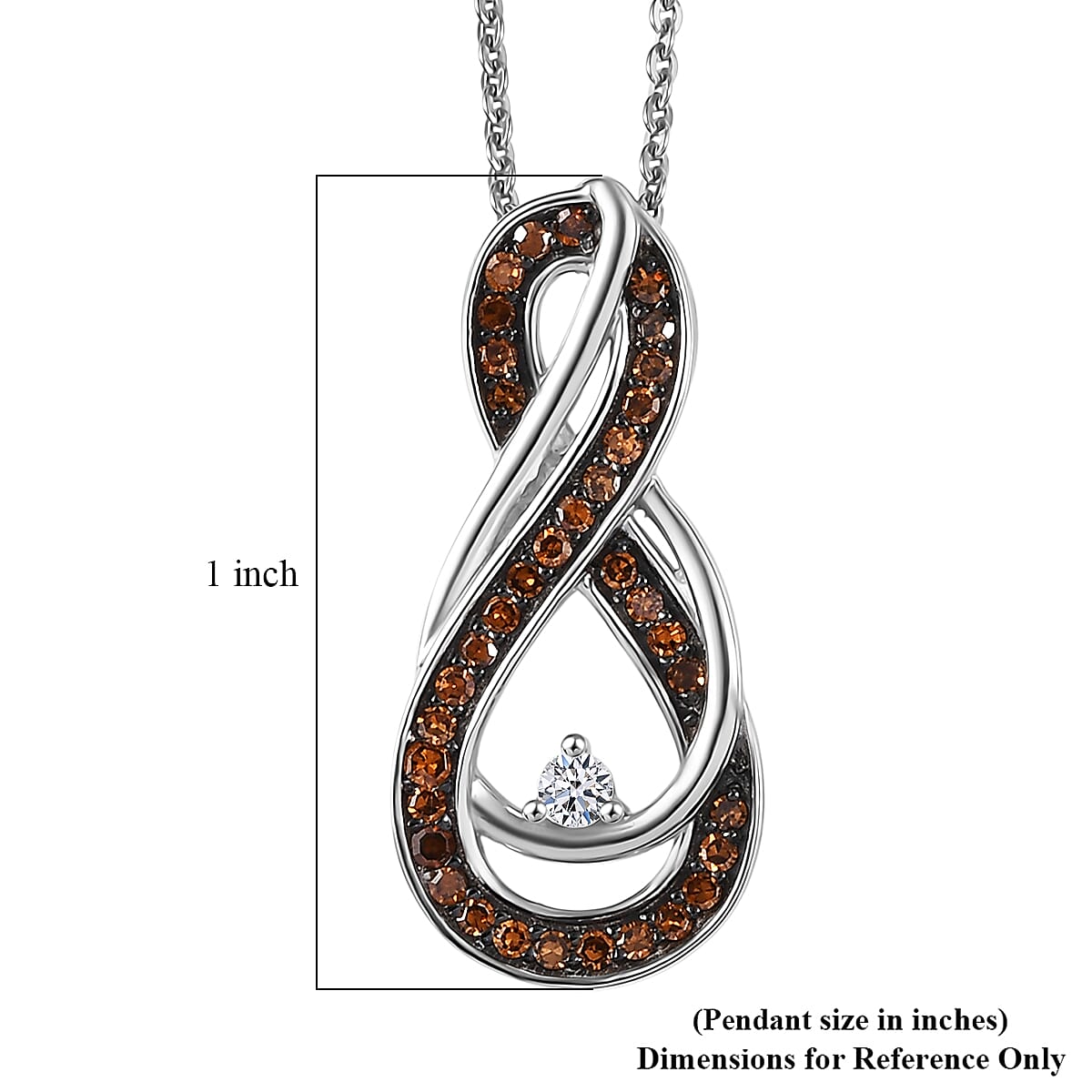 Luxuriant Lab Grown Red Diamond (IR) and Lab Grown Diamond 0.25 ctw Eternal Flame Pendant Necklace 20 Inches in Rhodium Over Sterling Silver image number 5