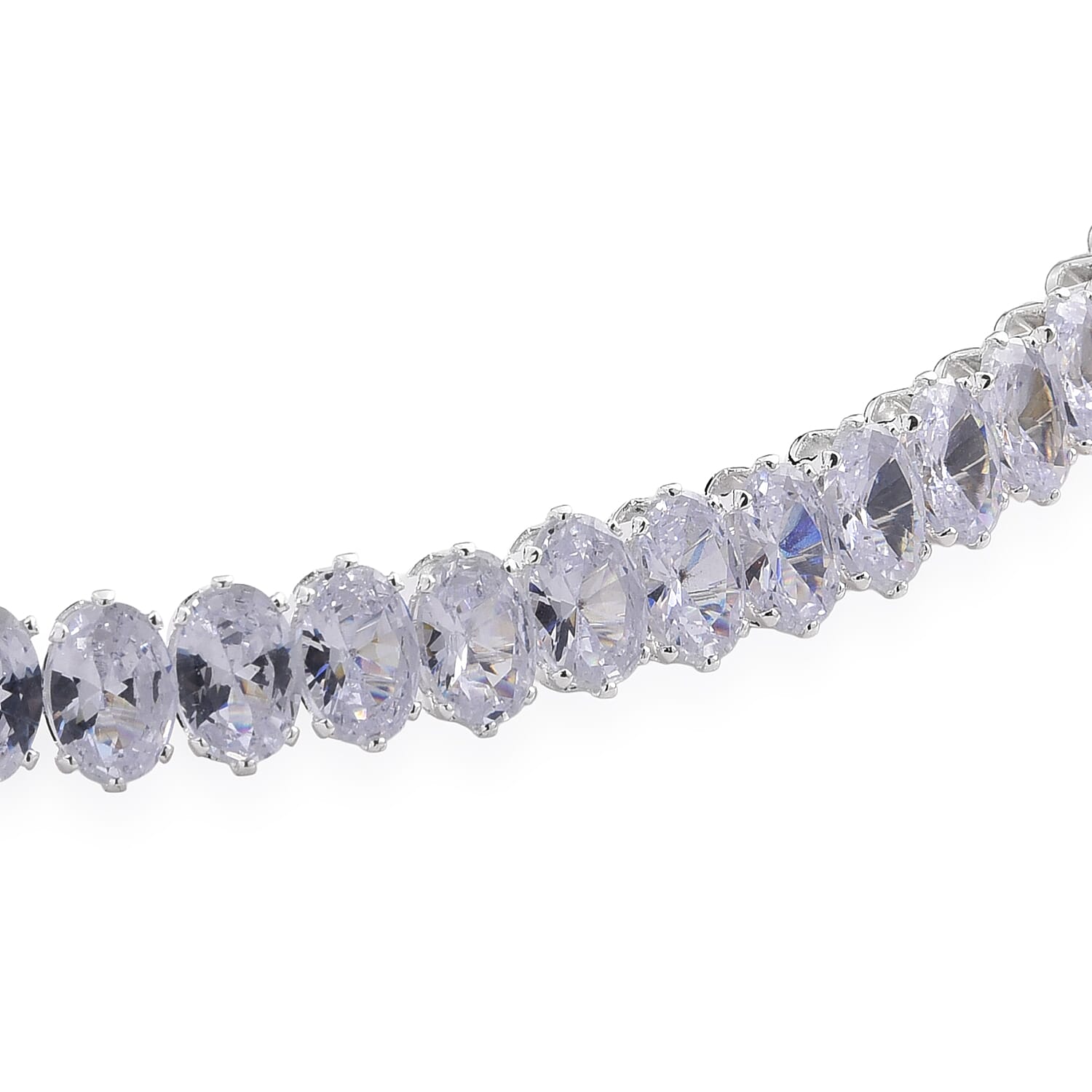 2 Piece Set Simulated Diamond Iconic Tennis Necklace 17.0 Inches and Bracelet (7.5In) in Silvertone