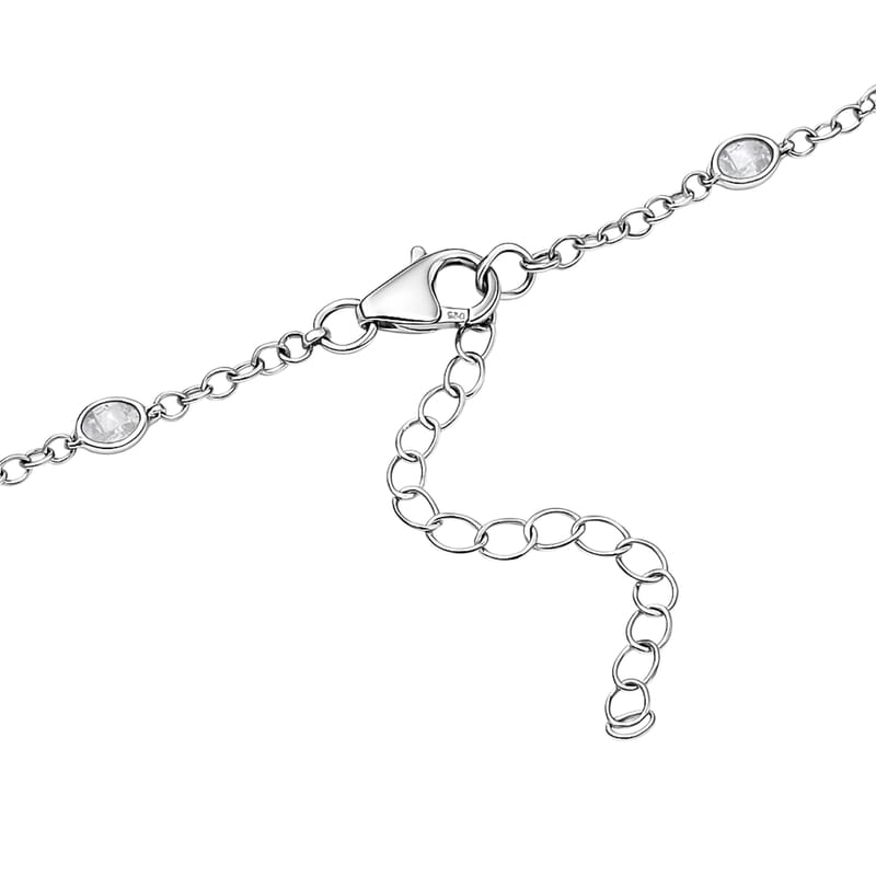 GP Celestial Dream Collection Polki Diamond Butterfly Pendant Necklace in Platinum Over Sterling Silver 3.50 ctw (20 Inches)